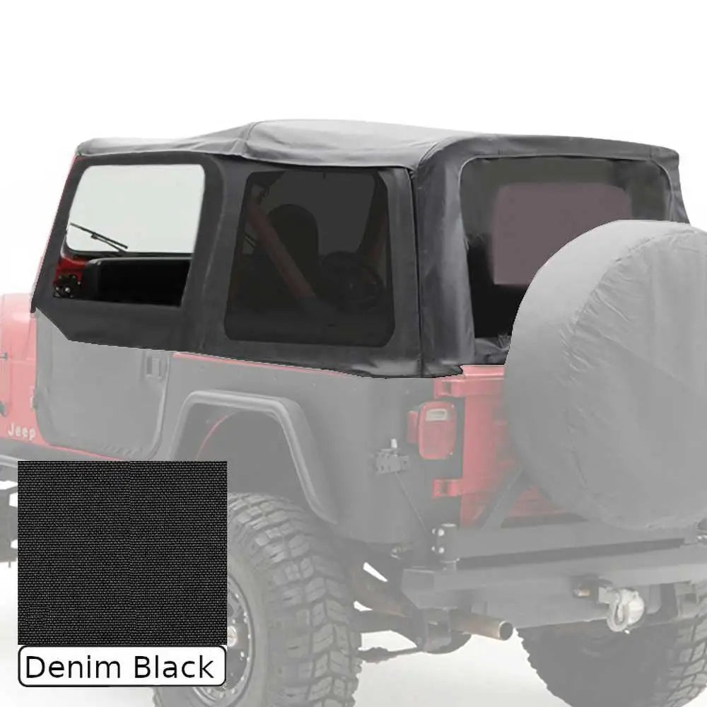 Myk Topp Denim Svart Med Veske Smittybilt - Jeep Wrangler Yj 88-95 - 2