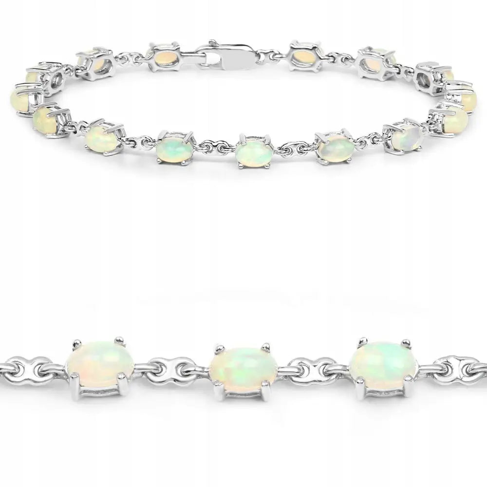 Naturlig Opal Elegant Sølv Armbånd - 1