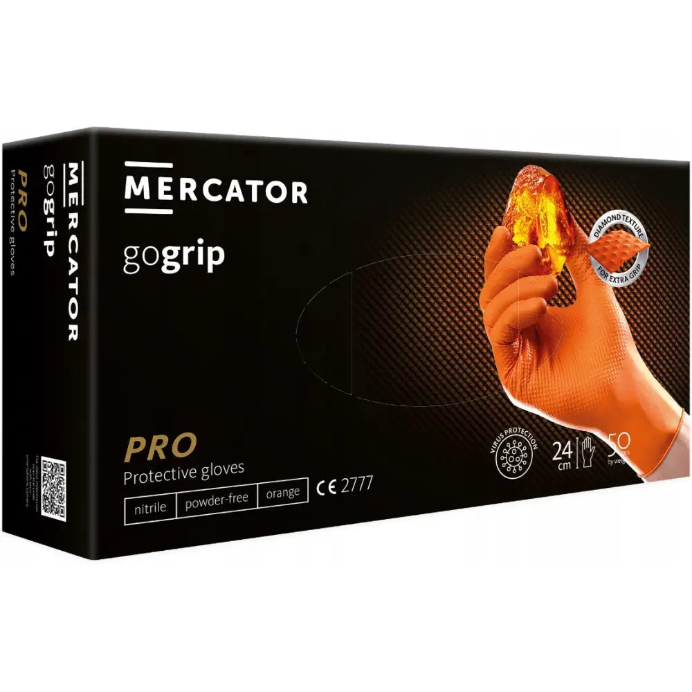 Nitrilhansker For Bilindustrien Gogrip Orange Svært Solide m 50 Stk - 1