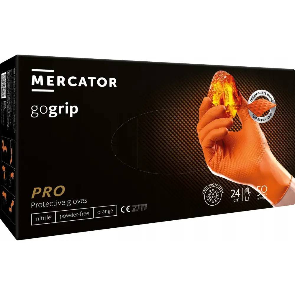 Nitrilhansker Mercator Gogrip Oransje Xl 50stk - 1