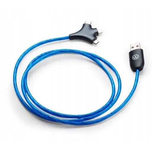 Original Vw Usb-a-kabel Til Apple/micro/usb-c Som Lyser - 1