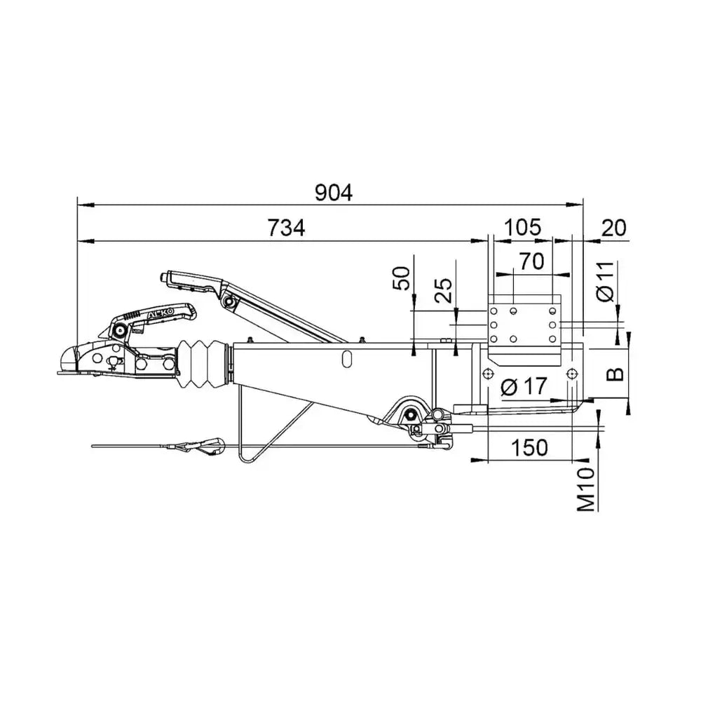 Påløpsbrems Tilhenger Al-ko 1600 Kg Kw100 161s Ak161