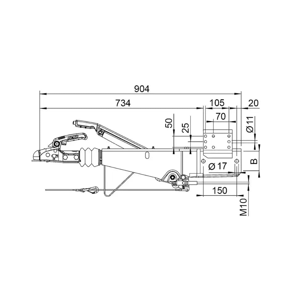 Påløpsbrems Tilhenger Al-ko 2600kg Kw100 251s Ak270