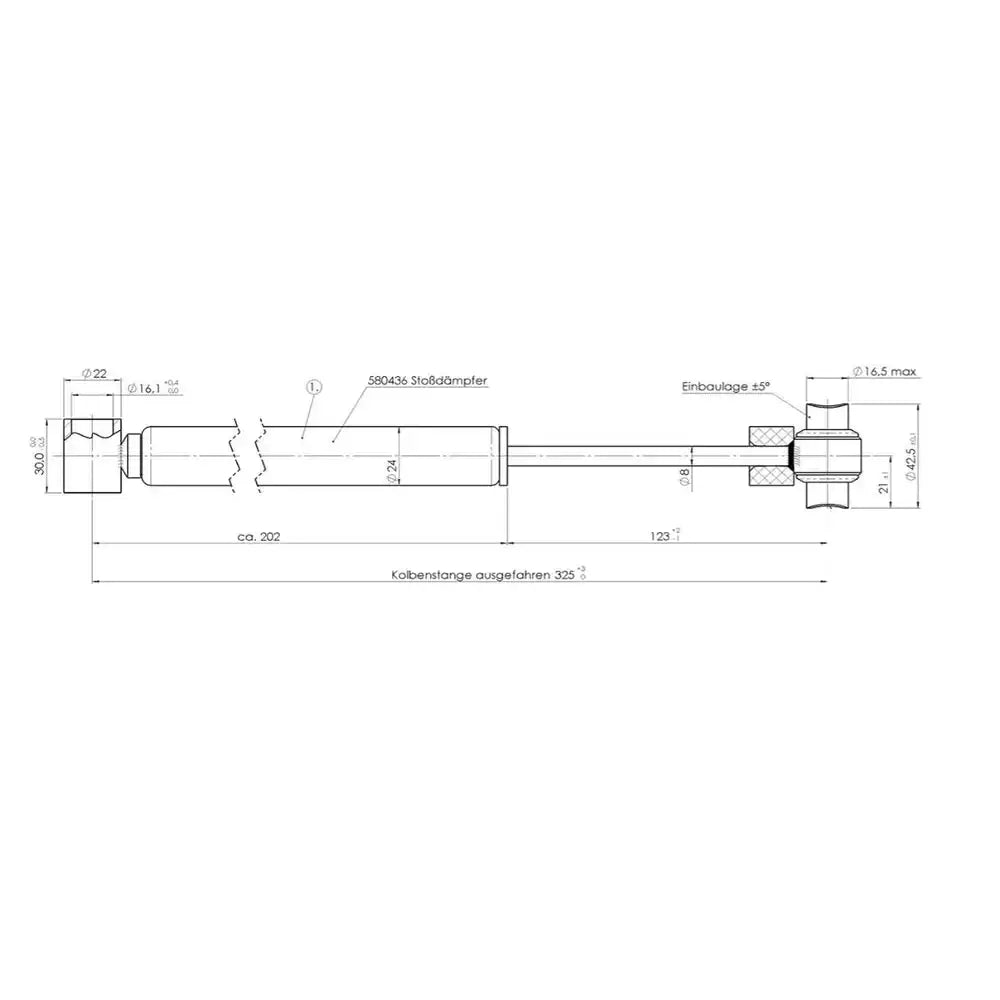 Overløpsbremsespjeld Støtdemper Al-ko 161s 1600 Kg - Gammel Type - 2