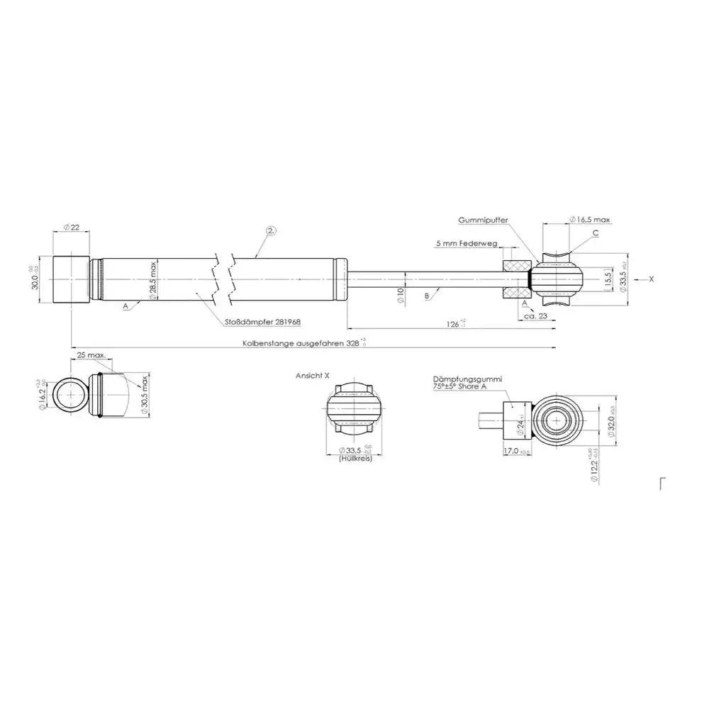 Overløpsbremsespjeld Støtdemper Al-ko 251g 3000 Kg - 2