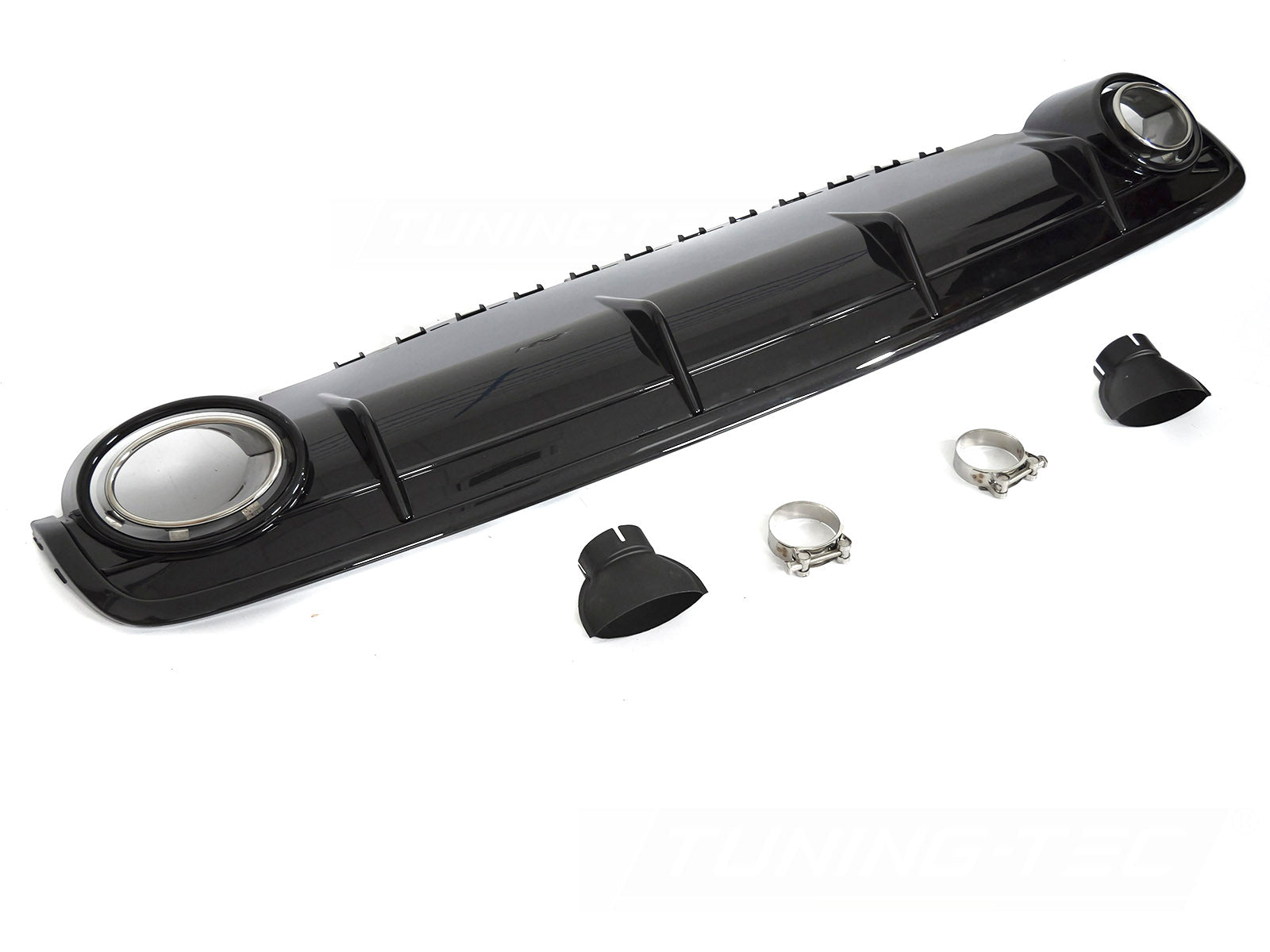 Diffusor Audi Q7 4M 15-19 blank svart, Sport Style, twin outlet - ZTAU26