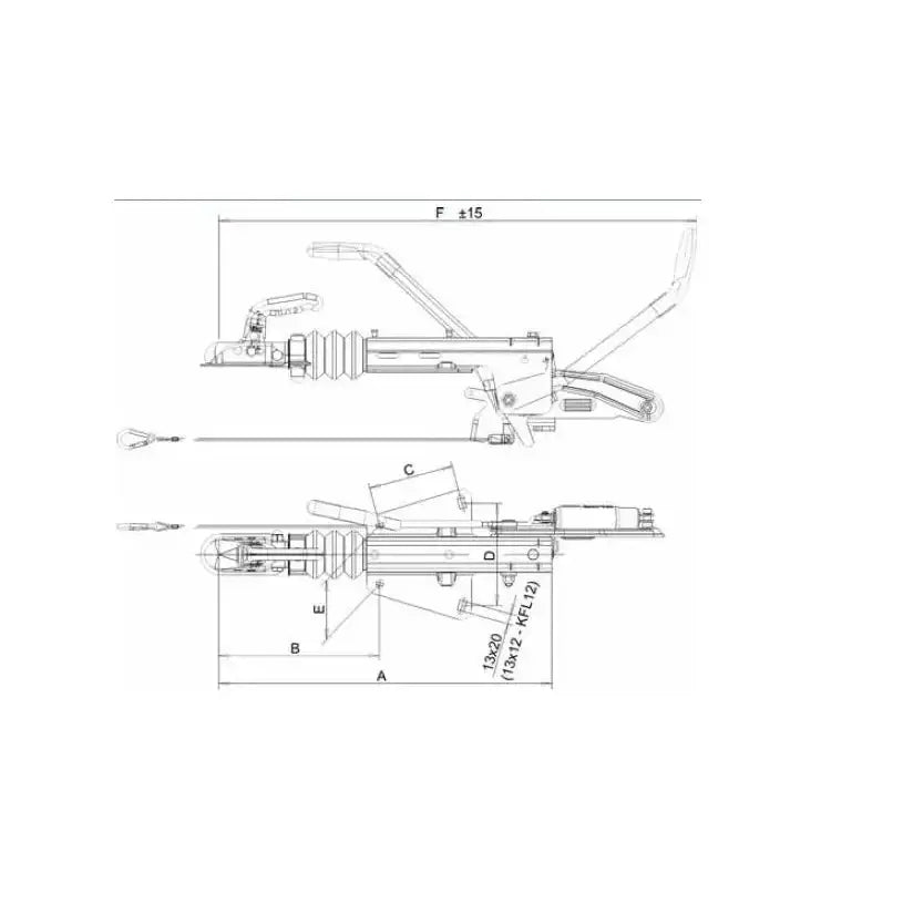 Påkjøringsanordningen For Tilhengere Knott Kf27 2700 Kg Med Konsoll - 2