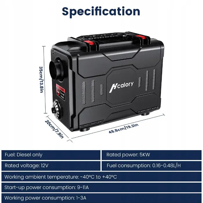 Parkeringsvarmer 12v 5kw Diesel Bluetooth Lcd