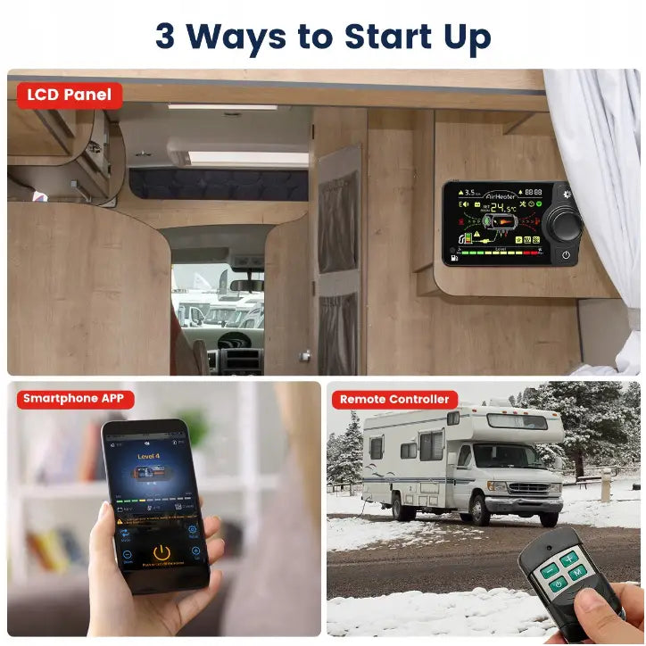 Parkeringsvarmer 12v 5kw Diesel Bluetooth Lcd