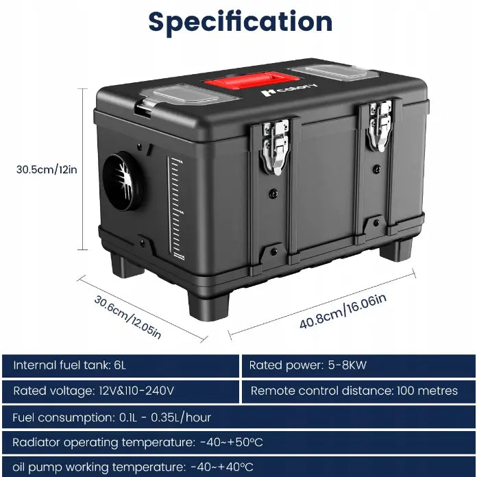 Parkeringvarmer av 12v & 110-240v 5-8kw Diesel Lcd