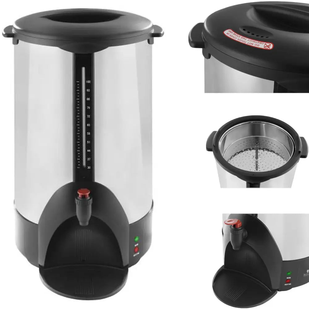 Perkolator Dobbeltvegget Stål Kaffetrakter Og Tekoker 230v 16l - 1