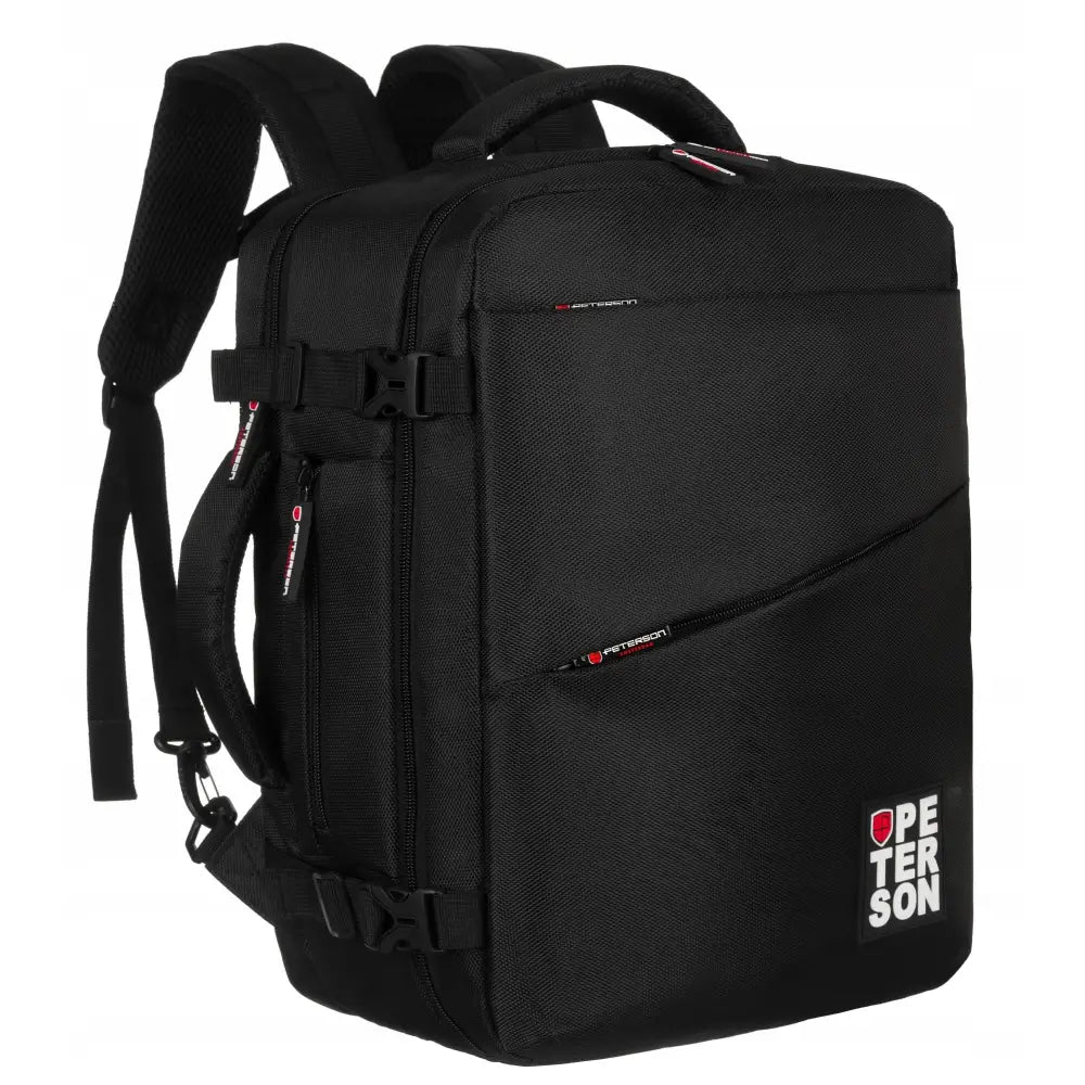 Peterson Romslig Premium Ryggsekk Taske Koffert Håndbagasje Svart - 1