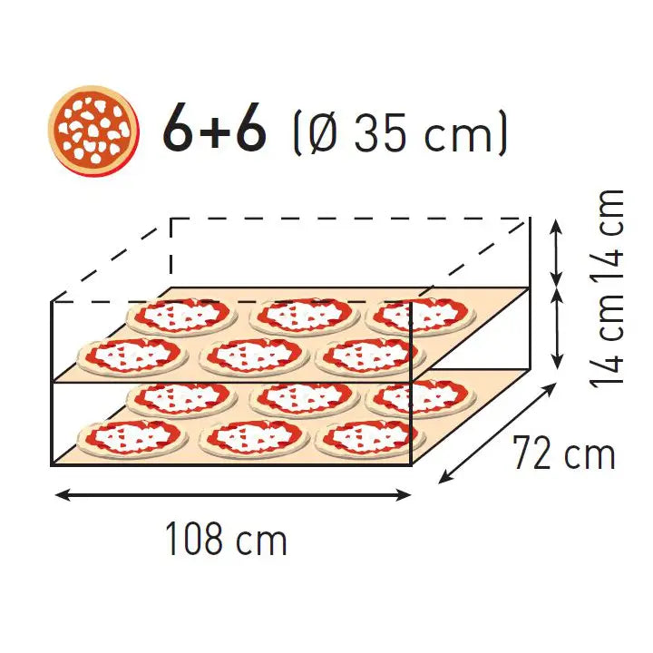 Pizzaovn Grunnleggende 66 12 Pizzaer 18000w - Hendi 226919 - 2