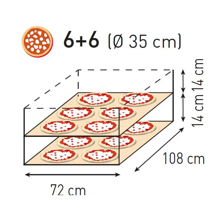 Pizzastein Dobbelt Basic Xl 66 12 Pizzaer 18000w - Hendi 226971 --> Steinspizza Dobbelt Basic Xl 66 12 Pizzaer 18000w