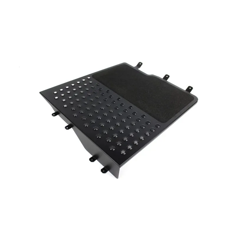 CNC-kuttet flat gulvplate for BMW E46 med sort grip tape ovenfra