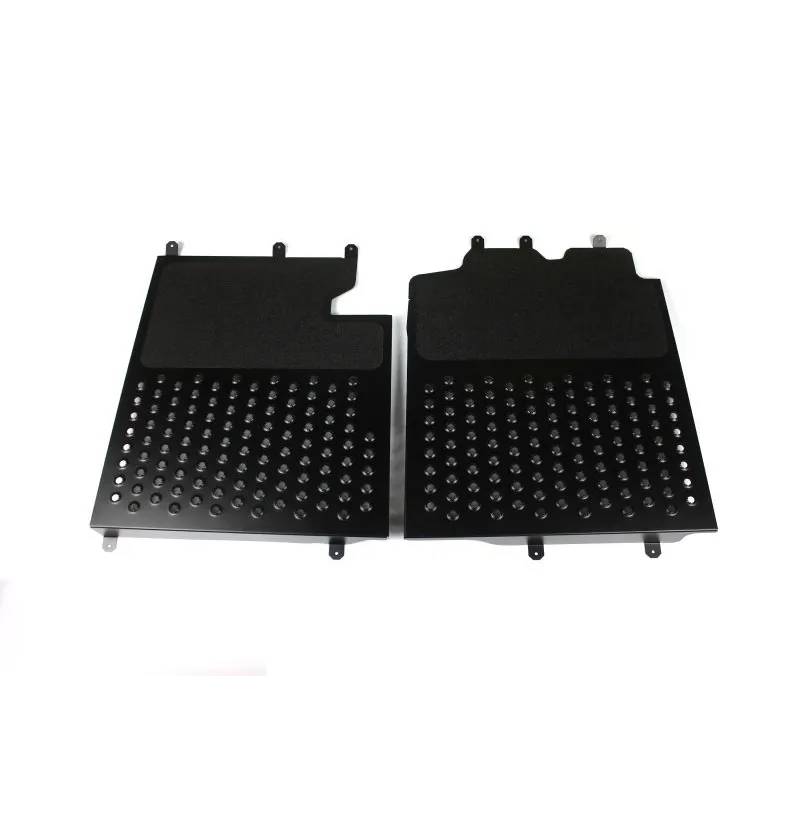 Rett gulvplate i galvanisert stål med sort pulverlakk og grip tape for BMW E90 E92 drift