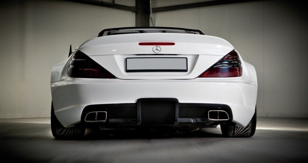 Sideskjørt til Mercedes SL R230 i blank sort ABS