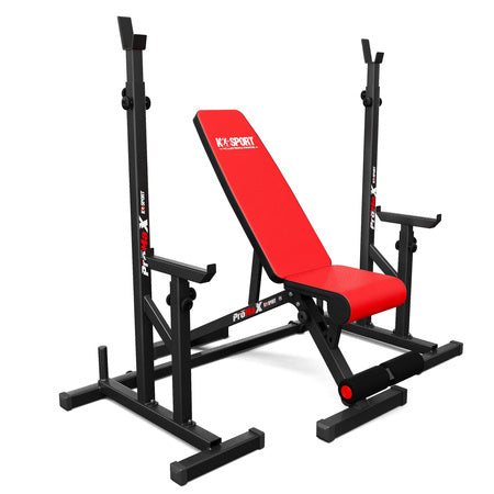 K-SPORT KSSL069 regulerbar treningsbenk med stativ