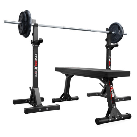 K-SPORT KSH076 benkpress-sett med sammenleggbar benk