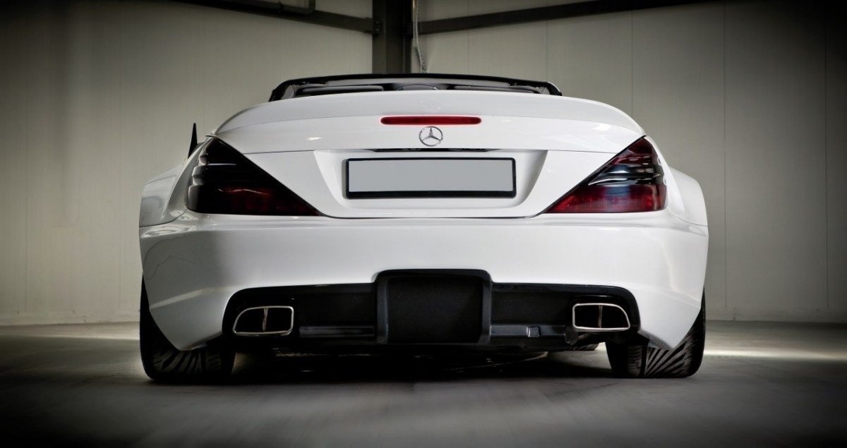 Komplett Black Series-bodykit for Mercedes SL R230, sett ovenfra