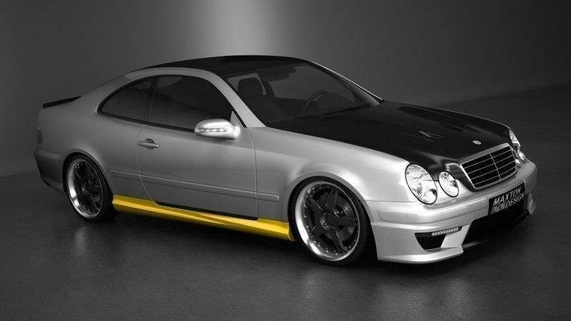Bakstøtfanger i glassfiber for Mercedes CLK W208 sett bakfra