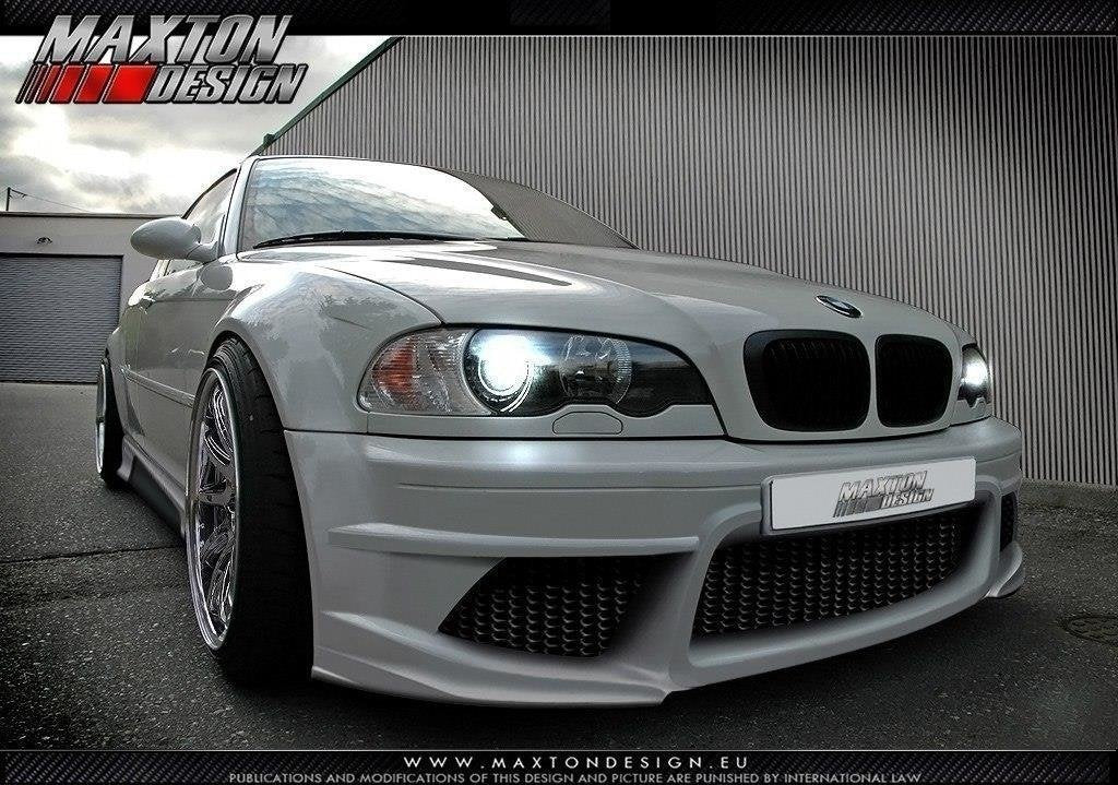 Frontfanger fra Maxton Design til BMW 3-serie E46 Sedan, ulakkert ABS