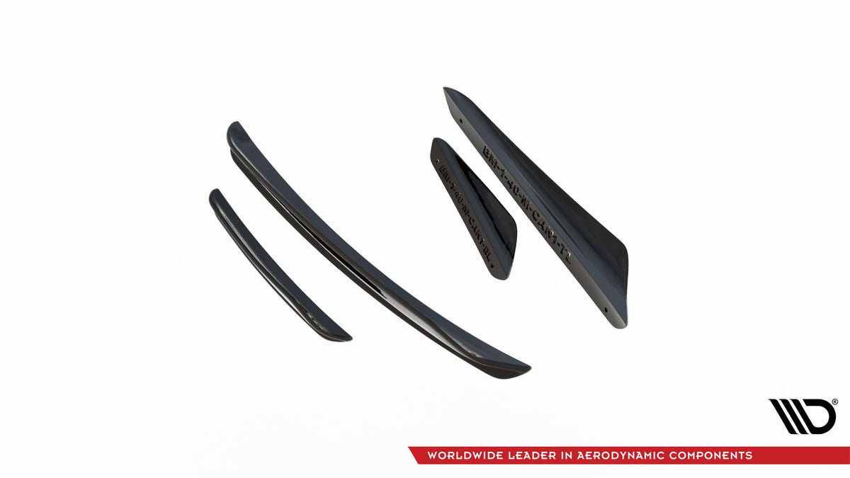 Frontfanger canards RS for BMW F40 M-Pakke – ulakkert ABS-plast, høyre vinkel