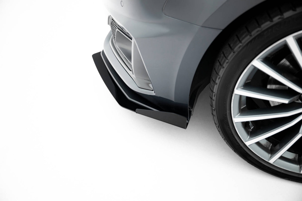 Frontfangervinger montert på Audi A5 F5 Facelift, nærbilde av flaps