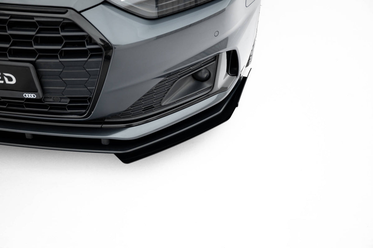 Canards til Audi A5 F5 Facelift i matt svart, sett forfra
