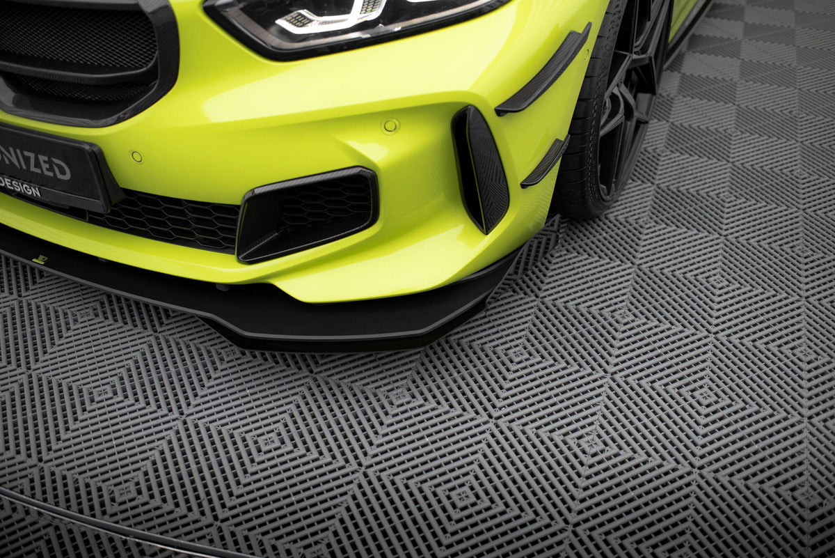 Frontfanger canards 10 mm i ABS-plast for BMW 1 F40 M-Pakke M135i 128Ti – frontvisning