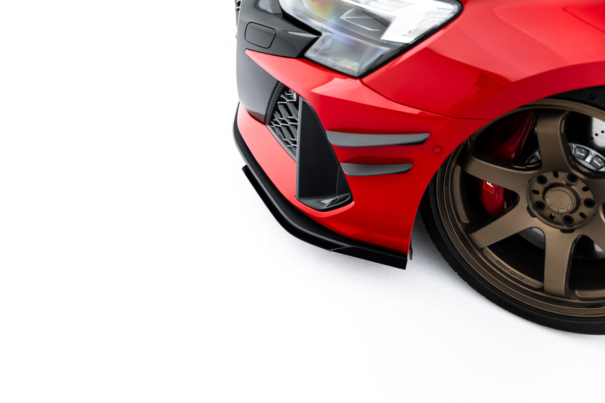 Sorte frontfanger canards designet for Audi RS3 Sedan 8Y Facelift med perfekt passform
