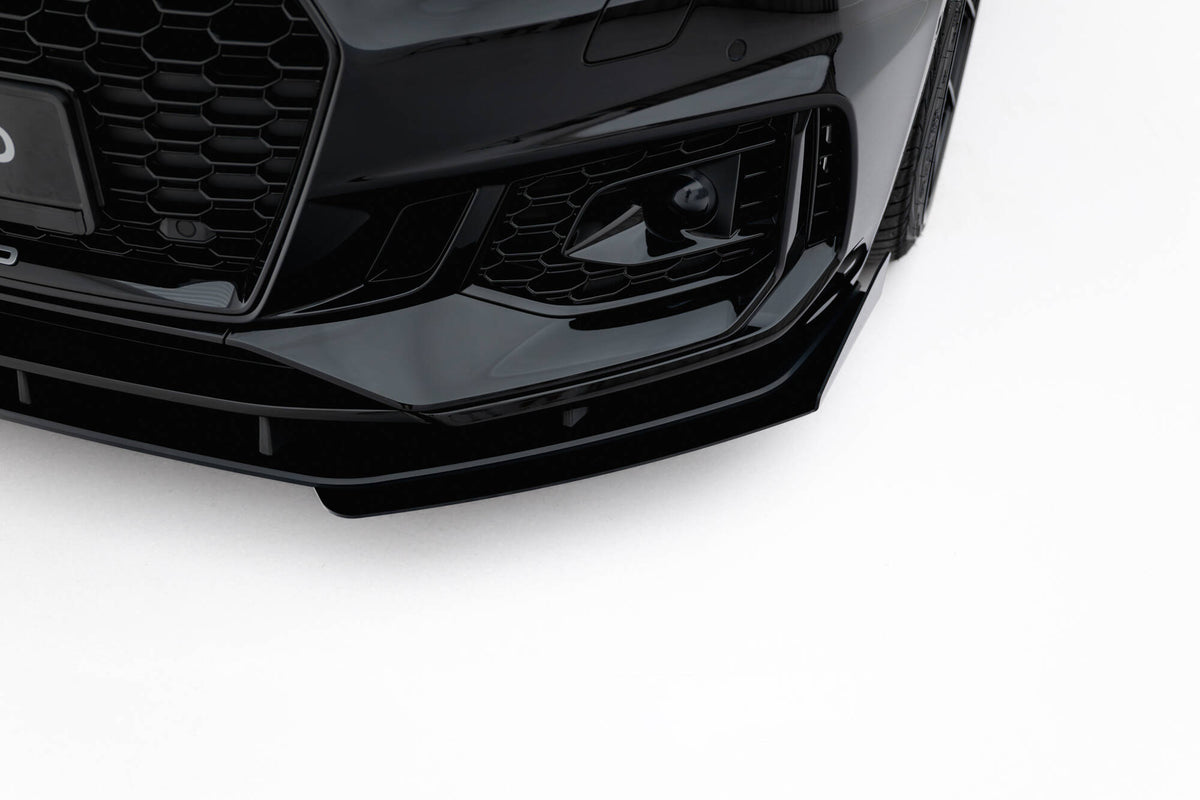 Frontfanger vinger (canards) fra Maxton Design montert på Audi RS5 F5, sett forfra