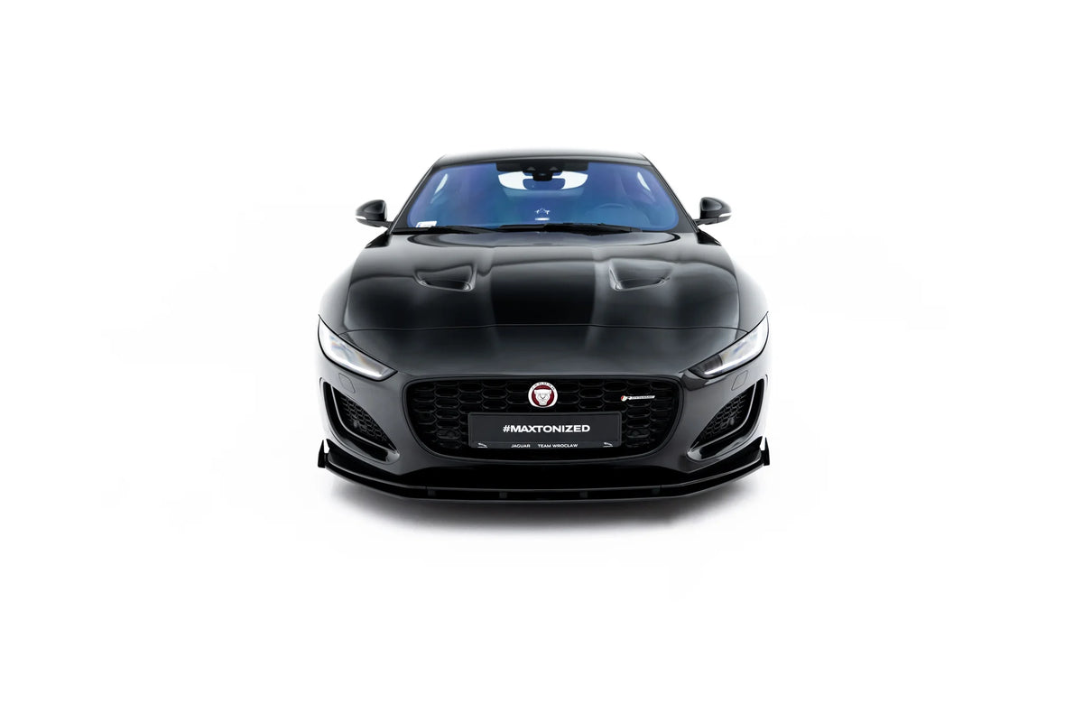 Nærbilde av Maxton frontflaps montert på frontsplitteren til Jaguar F-Type X152