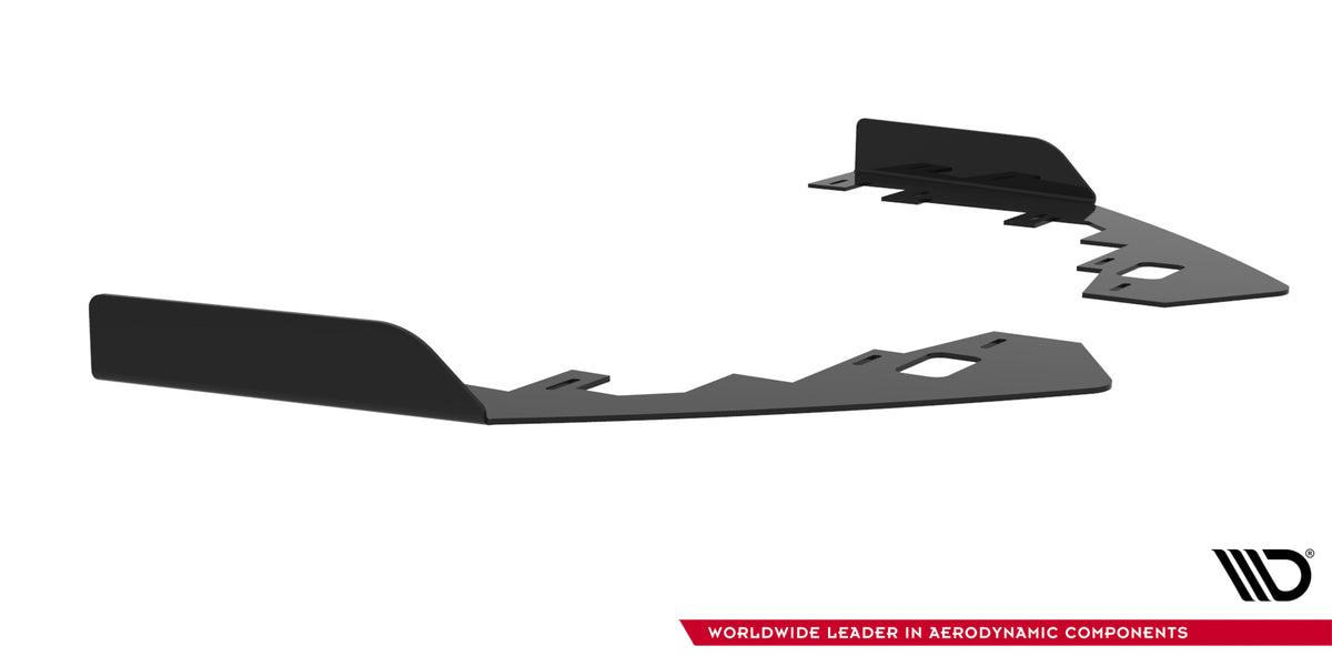 Detaljbilde av festepunkter og passform på Street Pro canards for Toyota GR Corolla MK12 frontfanger