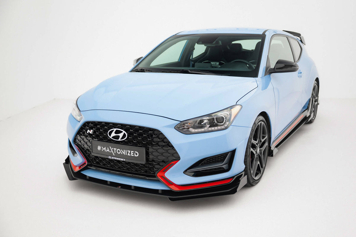 Canard-sett for Veloster N Mk2 fra Maxton Design, nærbilde av CNC-frest overflate