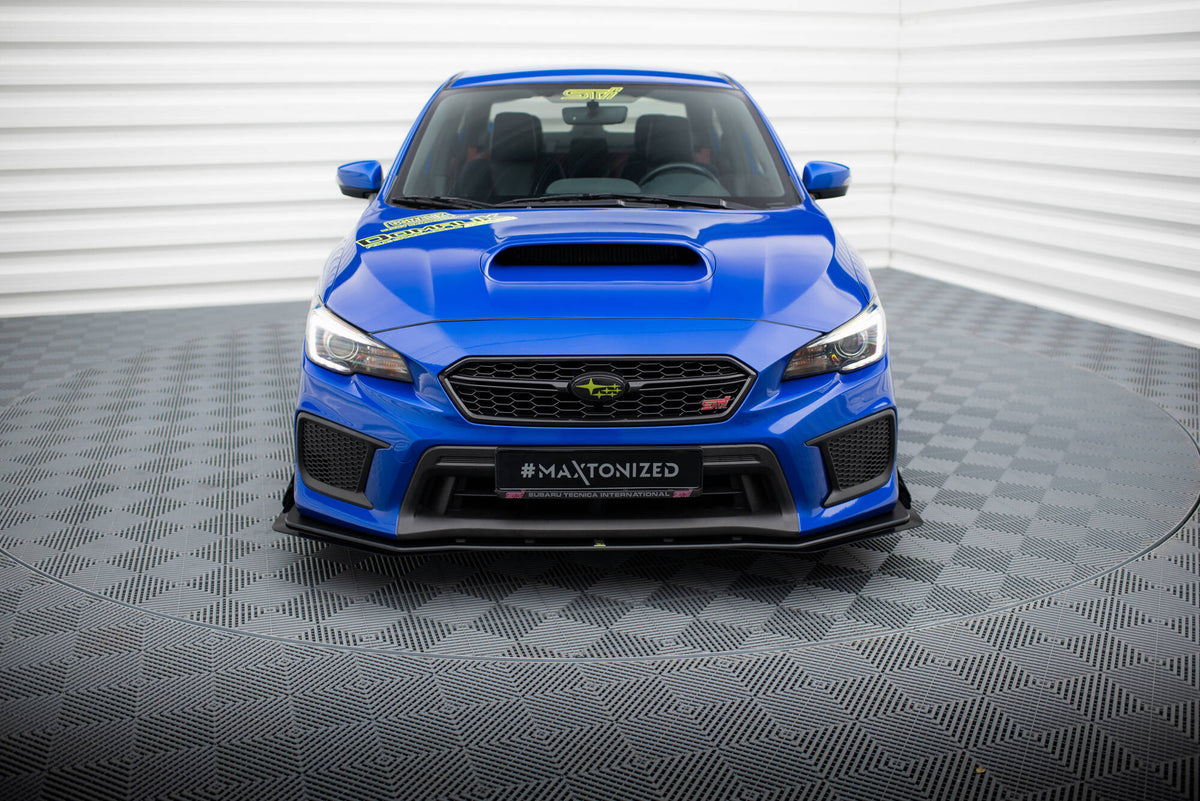 Maxton Design canards for Subaru WRX STI montert på frontfanger, skrå vinkel