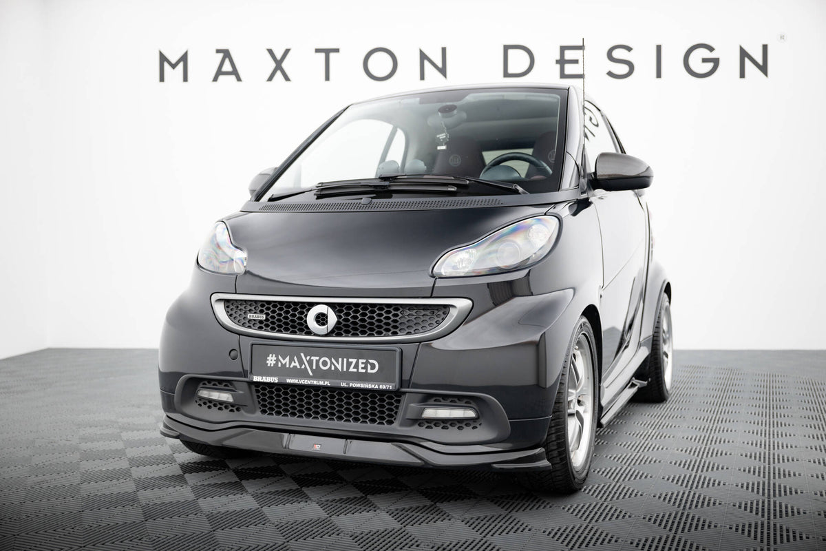 Frontspoiler til Brabus Smart Fortwo C451 Facelift sett forfra i strukturert svart