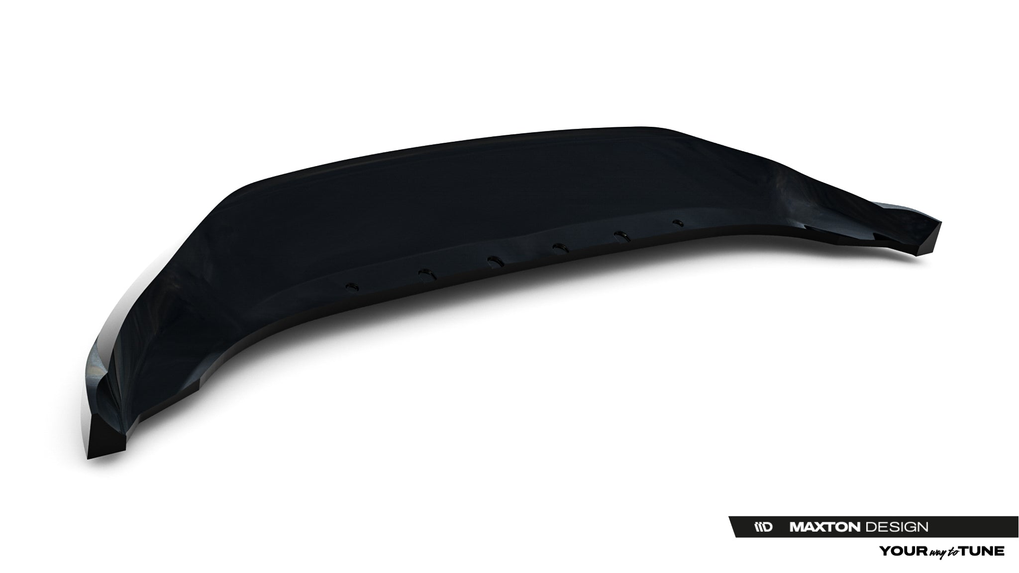 Frontleppe til Ford Kuga St-Line MK2 Facelift, sort blank plast med hull, sett skrått ovenfra.