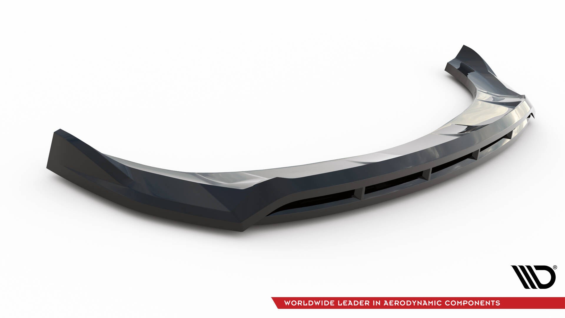 Front splitter til Kia Sorento MK4 i sort glanset finish med markerte kanter og luftåpninger.
