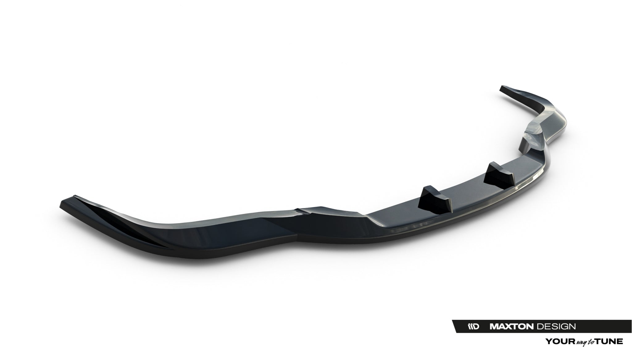 Frontleppe til Lexus Is F-Sport MK2 i sort glanset plast med markerte kanter og tre finner, sett skrått ovenfra.