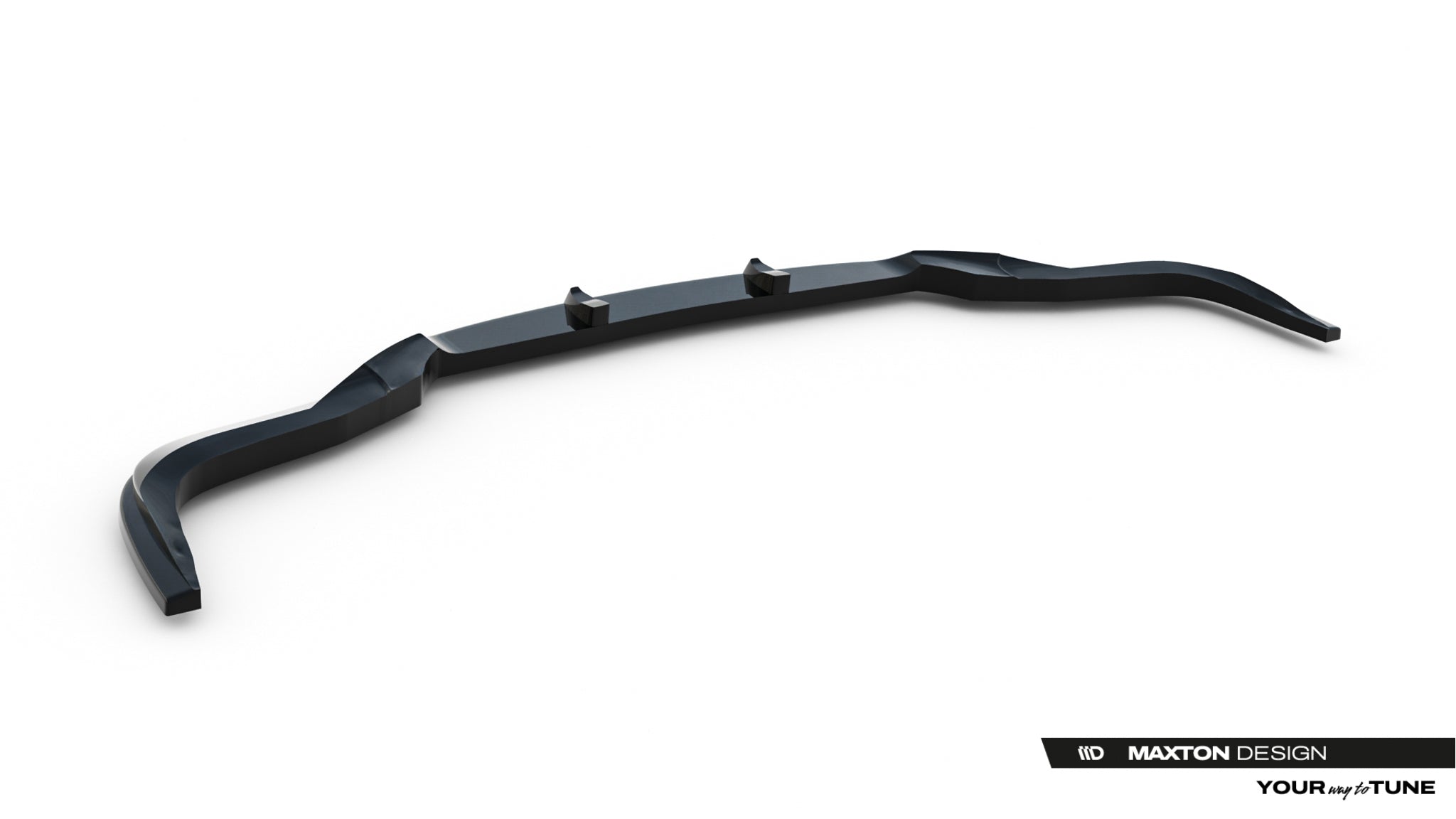 Spoiler til Lexus Is F-Sport MK2 Facelift, svart plast med glanset finish sett skrått ovenfra.