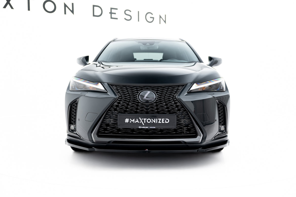 Nærbilde av Maxton Design frontsplitter til Lexus UX F-Sport Mk1