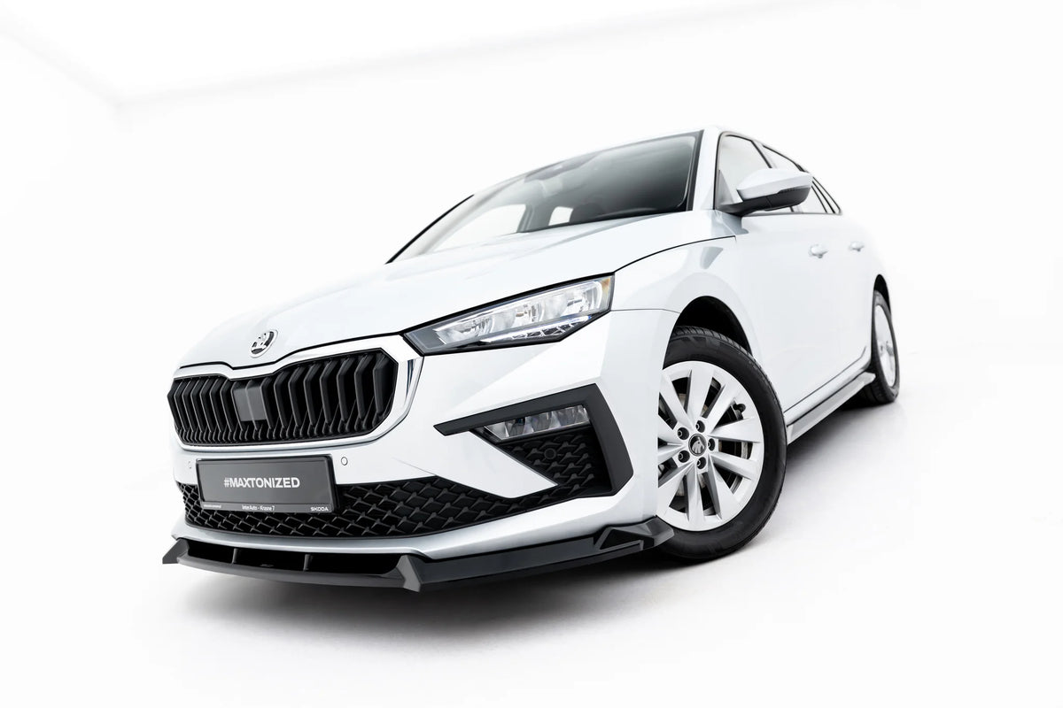 Frontsplitter til Skoda Scala Mk1 Facelift i blank sort ABS-plast
