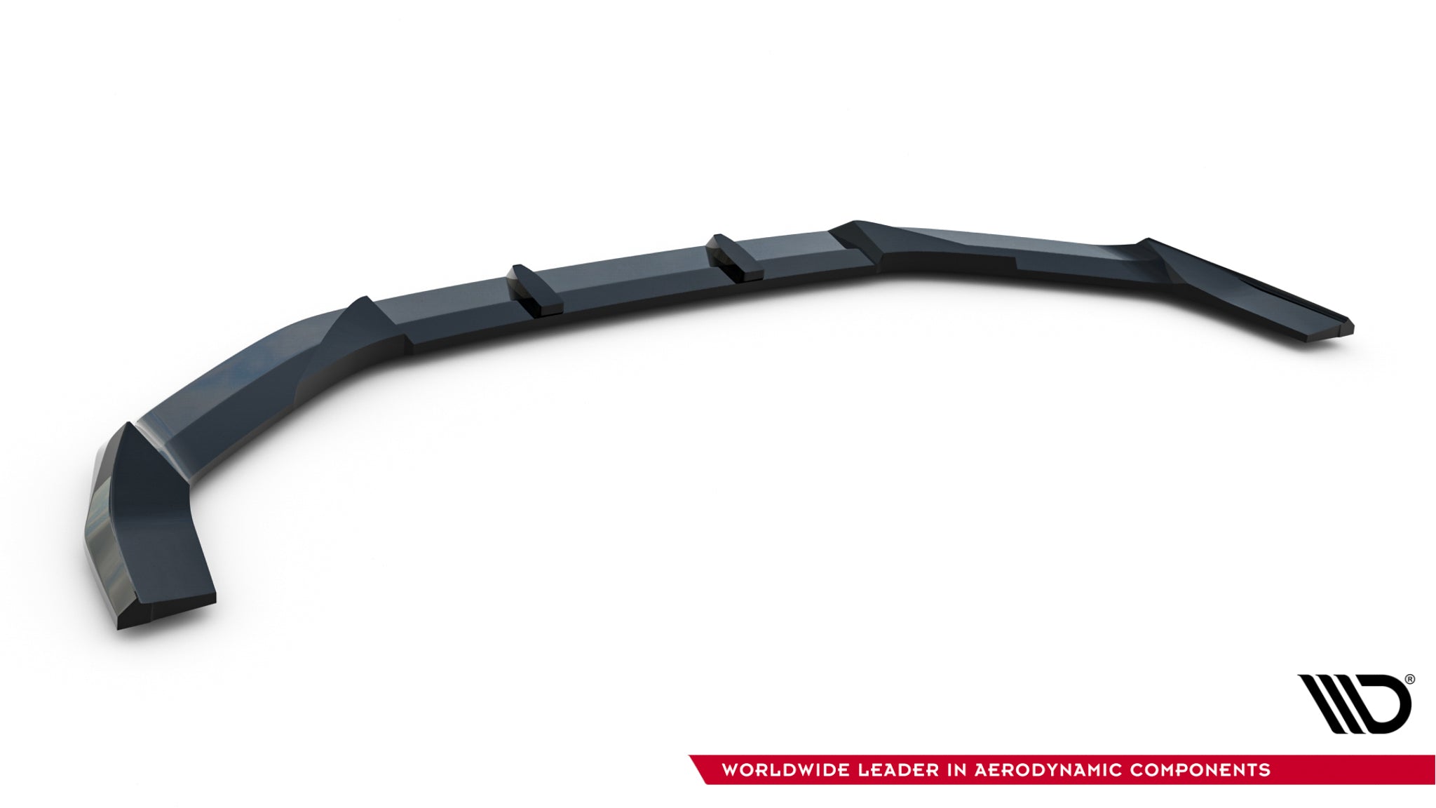 Frontleppe Audi RS3 Sedan 8Y Facelift V.1 sort plast med markerte kanter, sett skrått ovenfra.