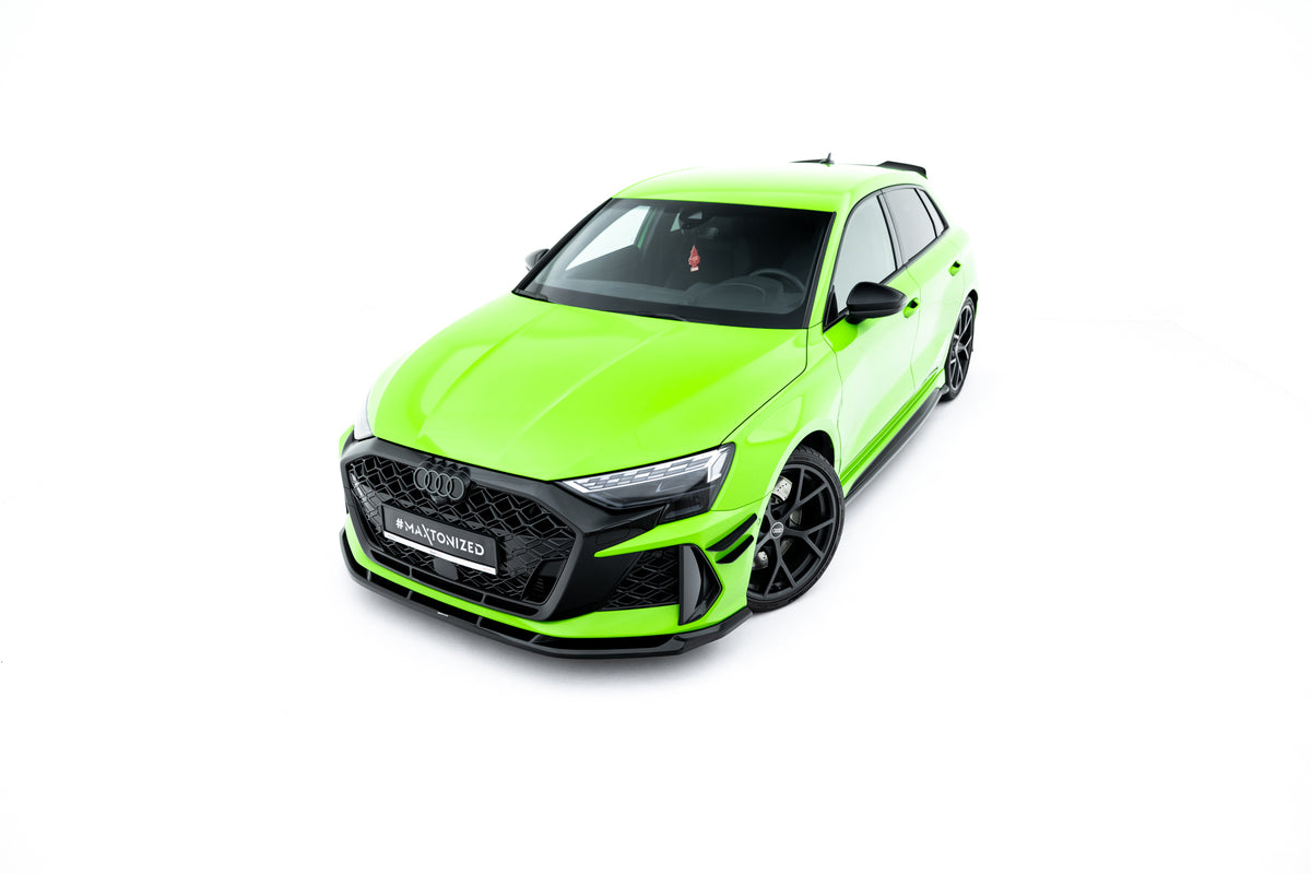 Blank sort frontsplitter fra Maxton Design til Audi RS3 Sportback 8Y Facelift