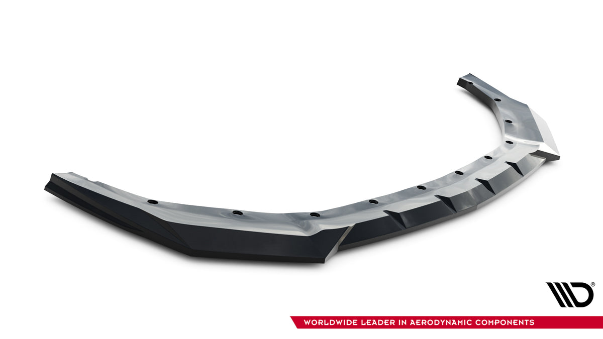 Frontsplitter til Ford Mustang Dark Horse Mk7 med rød stripe montert