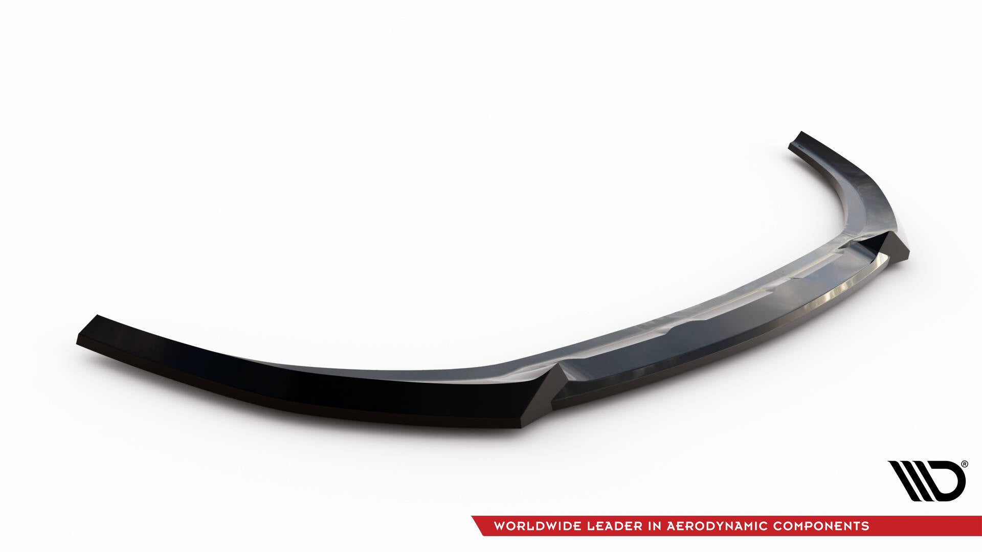 Front splitter for Kia Sportage GT-Line MK5 V.1 i sort, glanset plast med markerte kanter.
