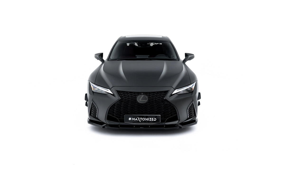 Nærbilde av frontsplitter i Gloss Black til Lexus IS 500 (XE30)