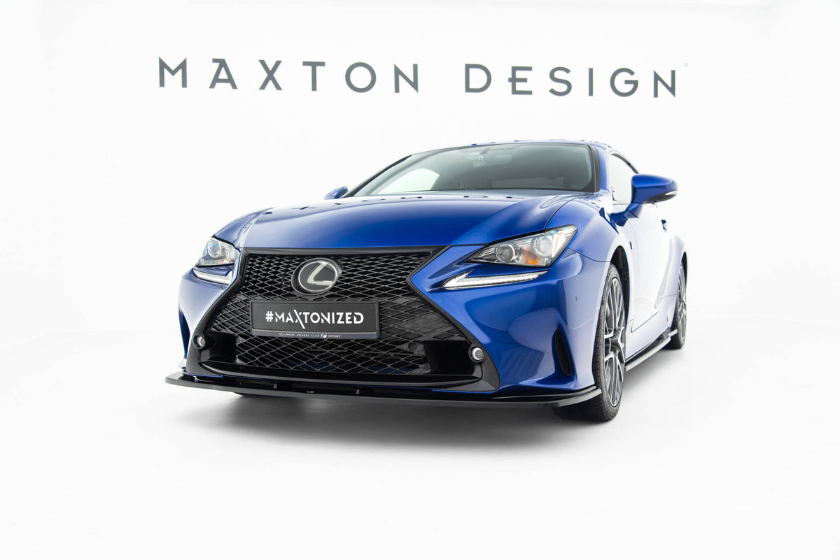 Frontsplitter til Lexus RC Mk1 i blank sort ABS-plast fra Maxton Design