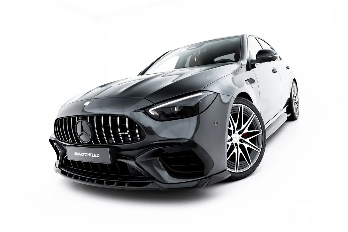 Frontsplitter V.1 i Gloss Black til Mercedes-AMG C63 W206 sett forfra